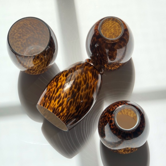 4 Glass Pendant/Fan Light Covers leopard print - Picture 2 of 9